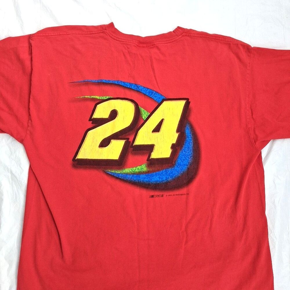 ​Vintage Jeff Gordon 24 NASCAR Shirt 2XL Competitors View Red Double Sided USA - Picture 10 of 15